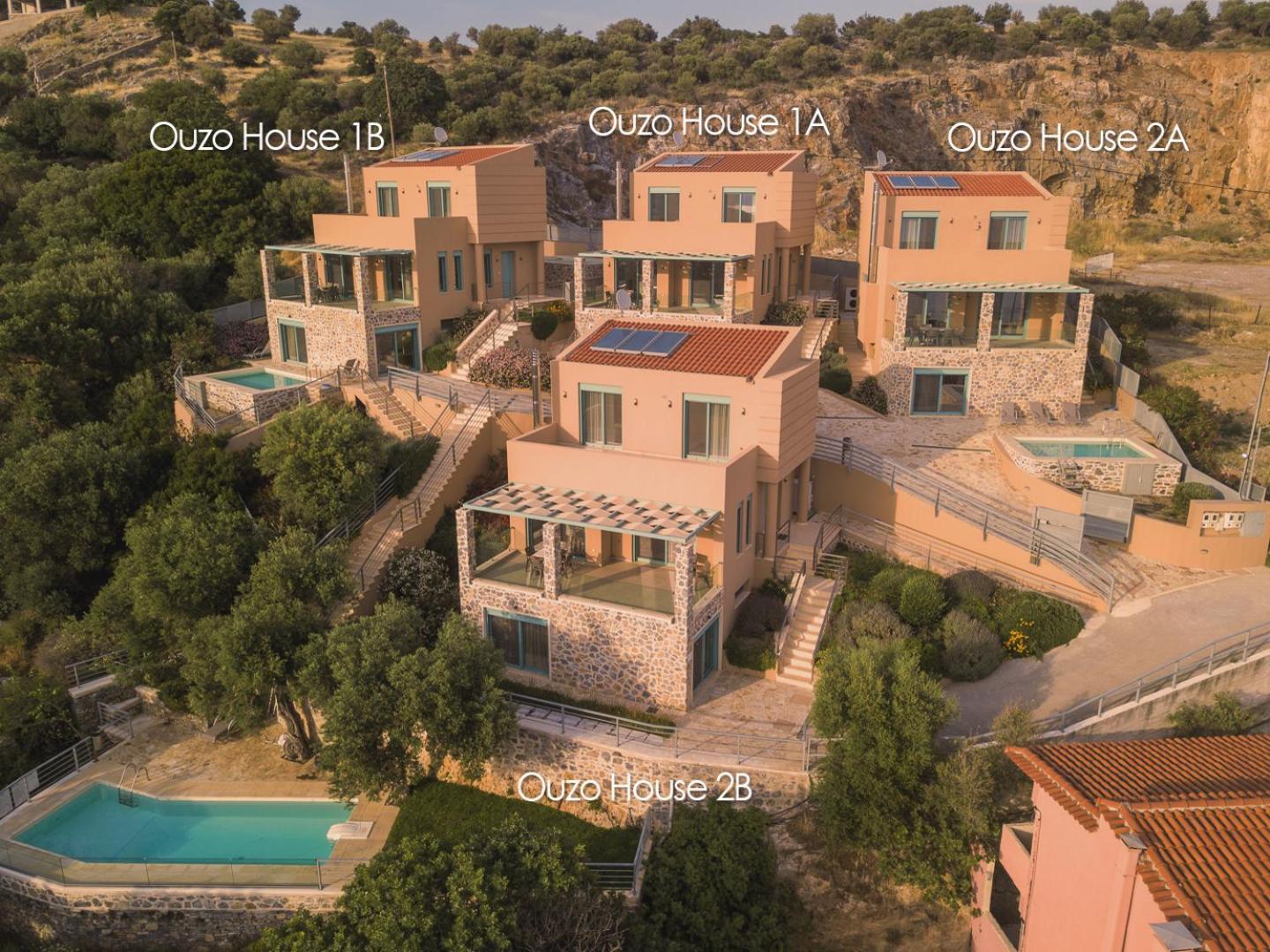 Ouzo Panoramic Houses 1, With Private Pool Πλωμάρι Εξωτερικό φωτογραφία