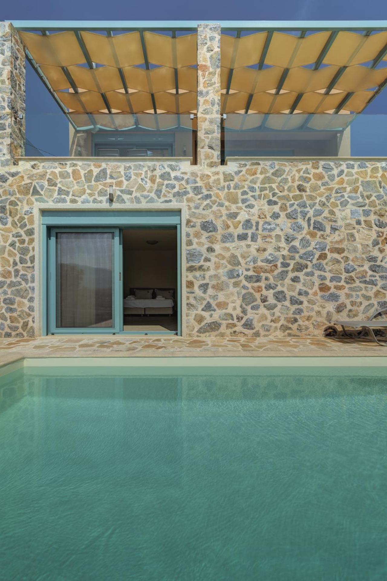 Ouzo Panoramic Houses 1, With Private Pool Πλωμάρι Δωμάτιο φωτογραφία